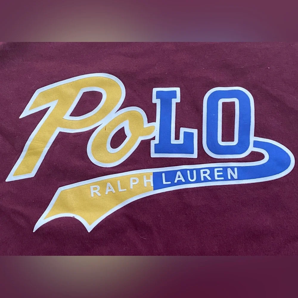 Polo Ralph Lauren Boys’ Sz 4/4T Maroon Logo ‎ Cotton Jersey Tee